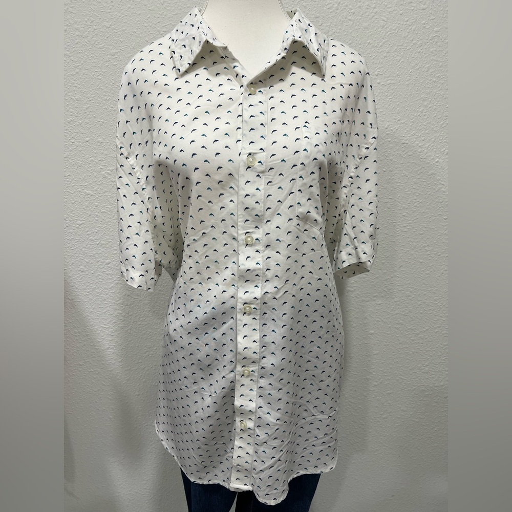 LEE Deep Sea Navy Dolphin Button Up Shirt NWT